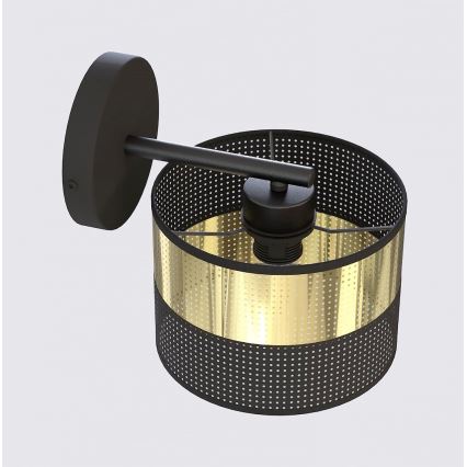 Væglampe LUX 1xE27/15W/230V sort/guld