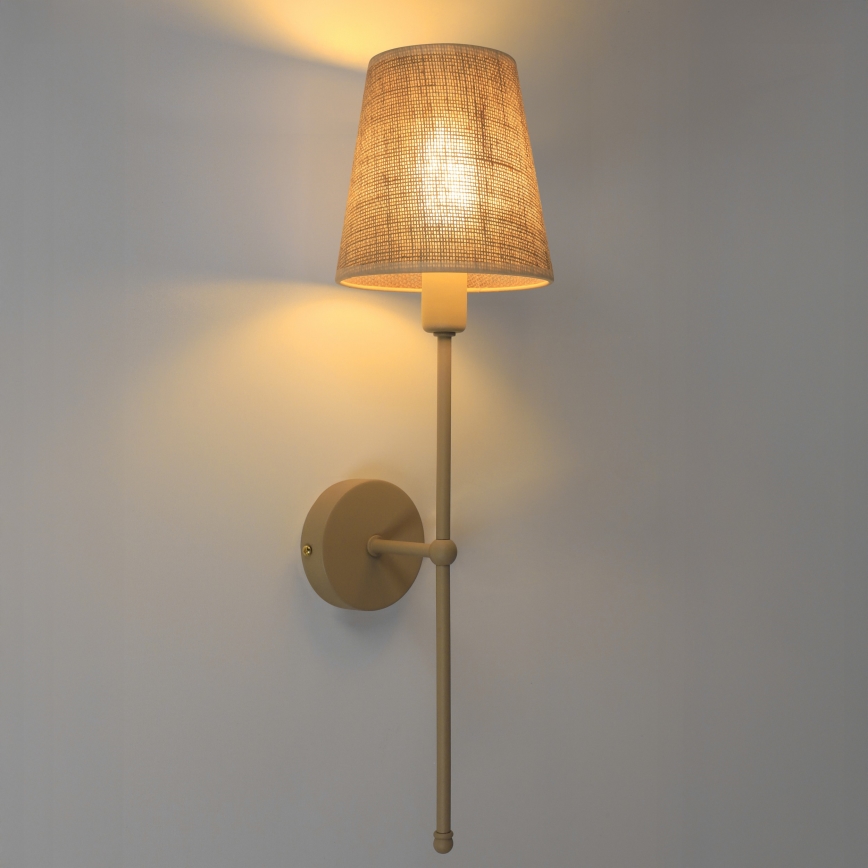 Væglampe MADELA 1xE14/40W/230V jute/beige