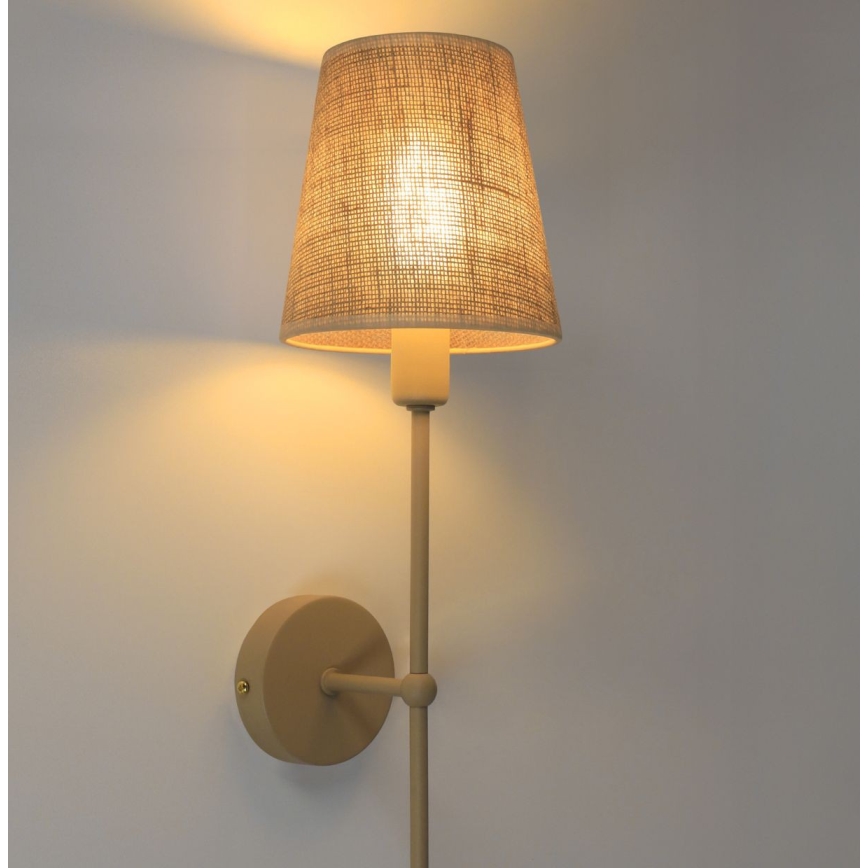 Væglampe MADELA 1xE14/40W/230V jute/beige