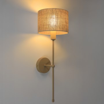 Væglampe MADELA 1xE14/40W/230V jute/beige