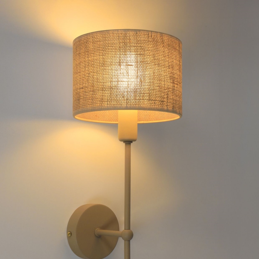 Væglampe MADELA 1xE14/40W/230V jute/beige
