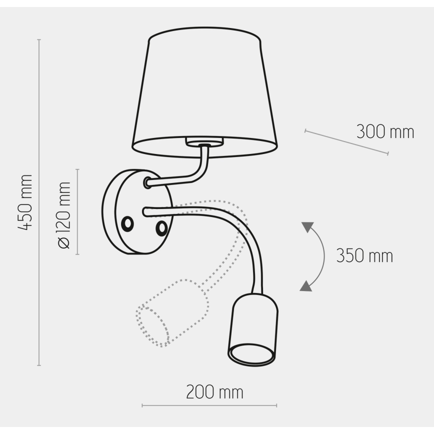 Væglampe MAJA 1xE27/15W/230V + 1xGU10/10W/230V hvid
