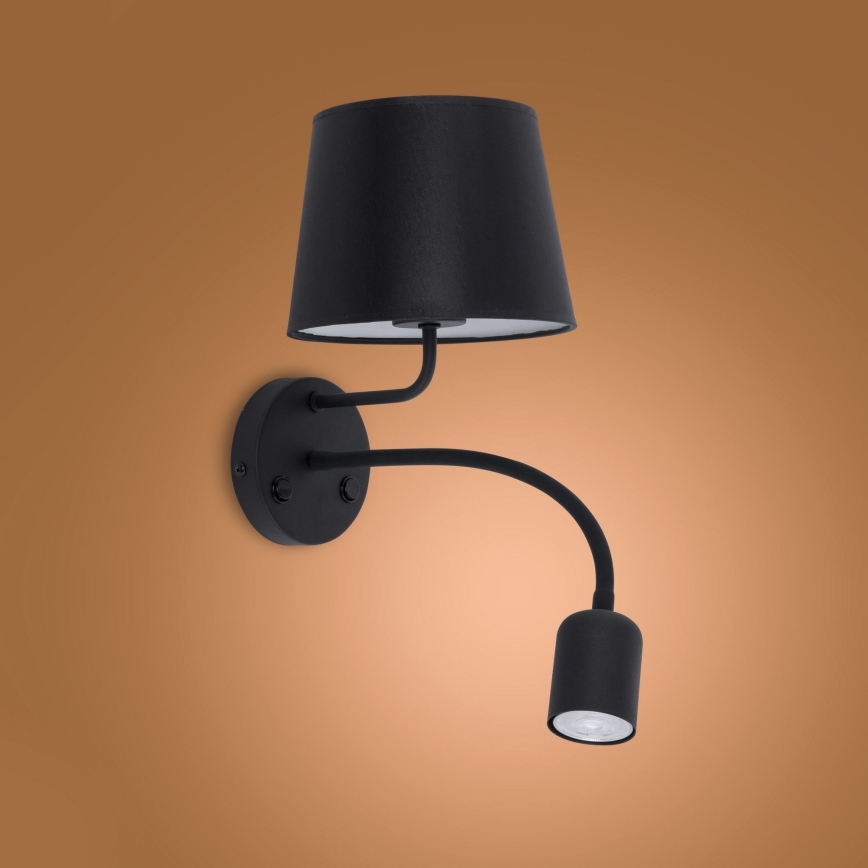 Væglampe MAJA 1xE27/15W/230V + 1xGU10/10W/230V sort