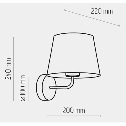 Væglampe MAJA 1xE27/15W/230V grå