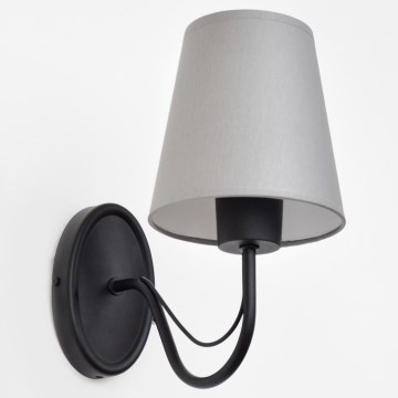 Væglampe MALBO 1xE27/15W/230V grå/sort