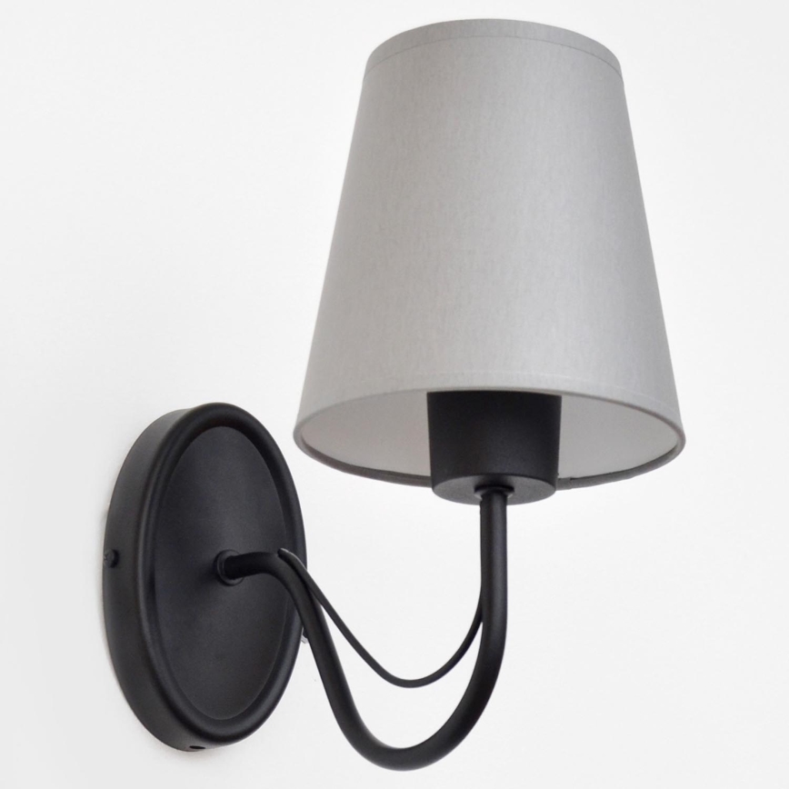 Væglampe MALBO 1xE27/15W/230V grå/sort