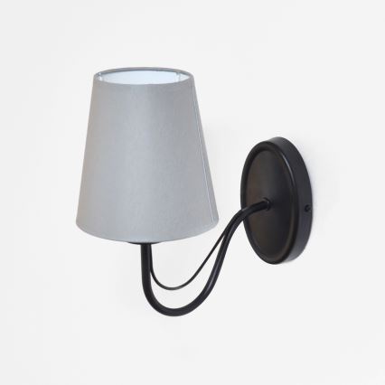 Væglampe MALBO 1xE27/15W/230V grå/sort