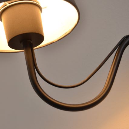 Væglampe MALBO 1xE27/15W/230V grå/sort