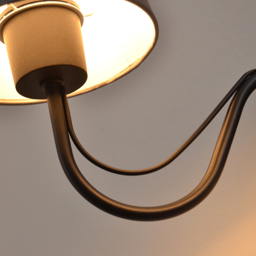 Væglampe MALBO 1xE27/15W/230V grå/sort