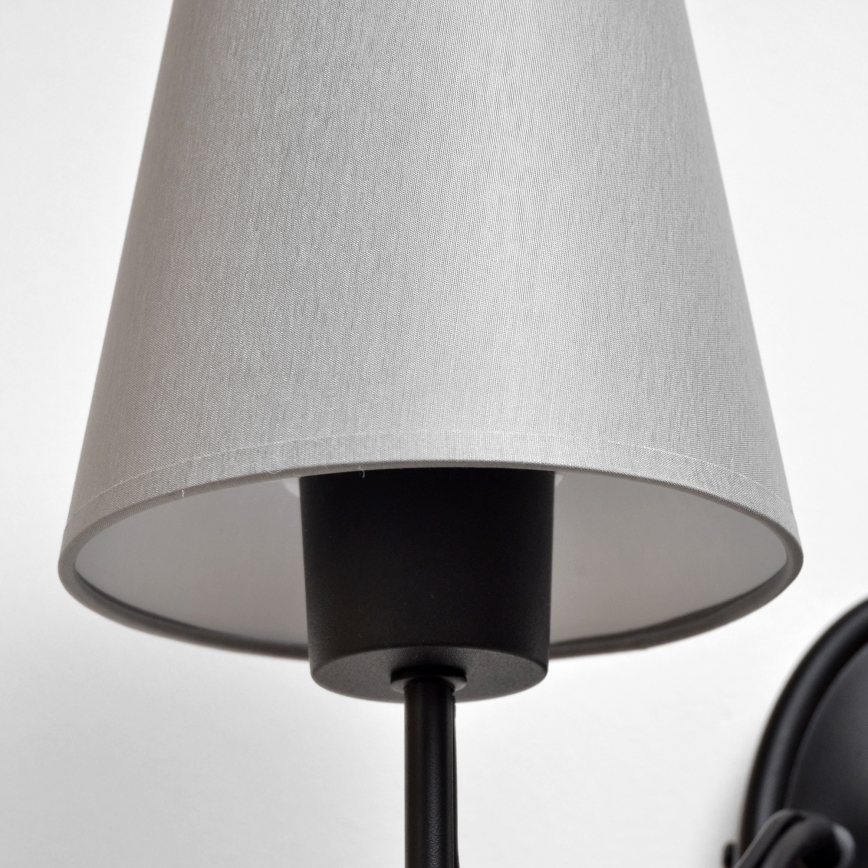 Væglampe MALBO 1xE27/15W/230V grå/sort