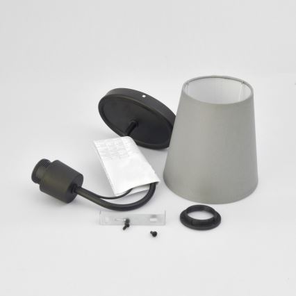 Væglampe MALBO 1xE27/15W/230V grå/sort