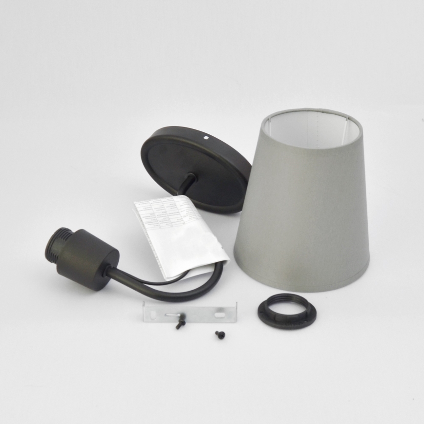 Væglampe MALBO 1xE27/15W/230V grå/sort