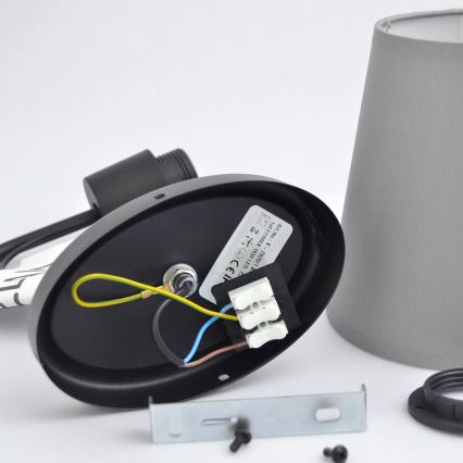 Væglampe MALBO 1xE27/15W/230V grå/sort