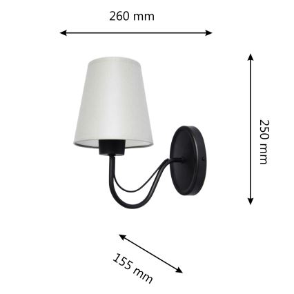 Væglampe MALBO 1xE27/15W/230V grå/sort