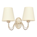 Væglampe MALBO 2xE27/15W/230V beige