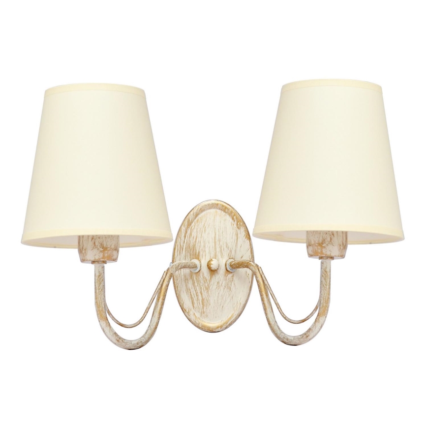 Væglampe MALBO 2xE27/15W/230V beige