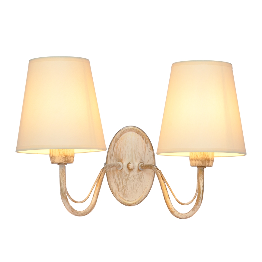 Væglampe MALBO 2xE27/15W/230V beige