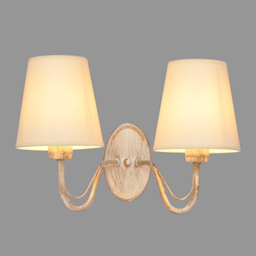 Væglampe MALBO 2xE27/15W/230V beige