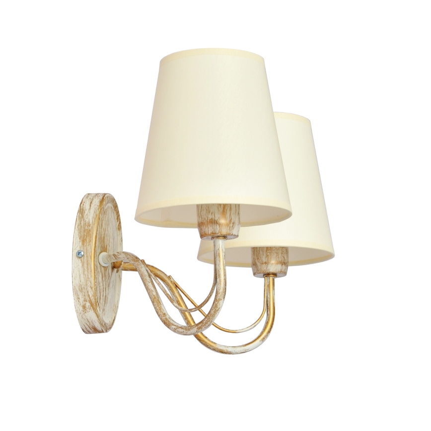 Væglampe MALBO 2xE27/15W/230V beige