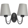 Væglampe MALBO 2xE27/15W/230V grå/sort
