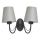 Væglampe MALBO 2xE27/15W/230V grå/sort