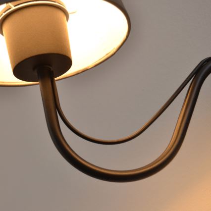 Væglampe MALBO 2xE27/15W/230V grå/sort