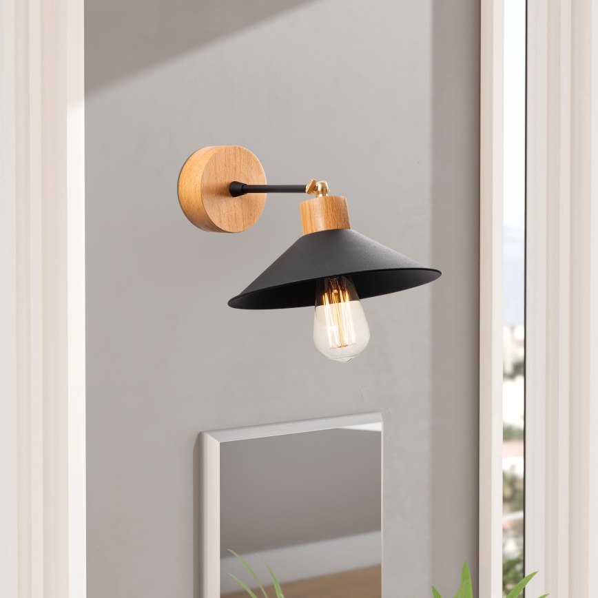 Væglampe MANAVGAT 1xE27/40W/230V brun/sort