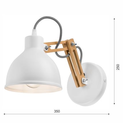 Væglampe MARCELLO 1xE27/60W/230V bøg