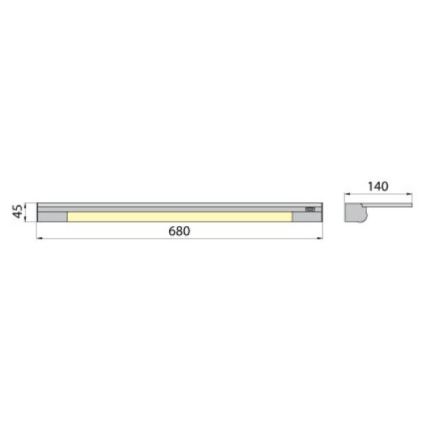 væglampe med hylde APERA T5 G5/13W/230V 68 cm