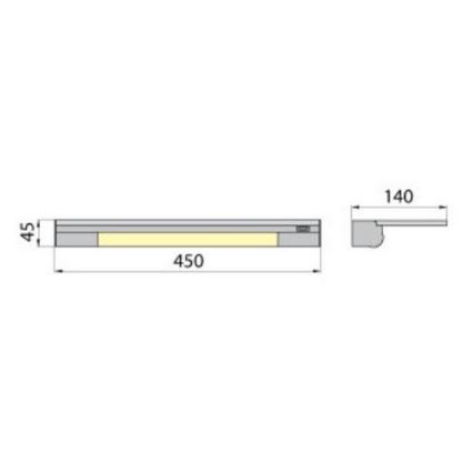 væglampe med hylde APERA T5 G5/8W/230V 45 cm
