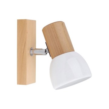 Væglampe med spot SVENDA 1xE27/60W/230V i birketræ