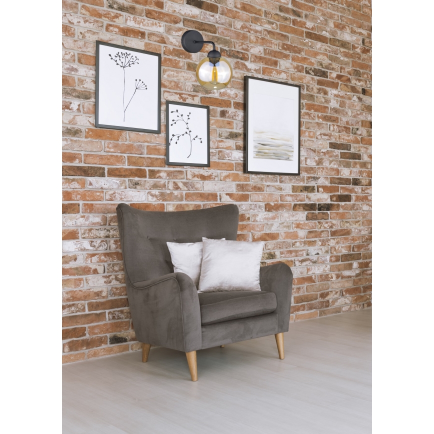 Væglampe MELLE BLACK 1xE27/60W/230V