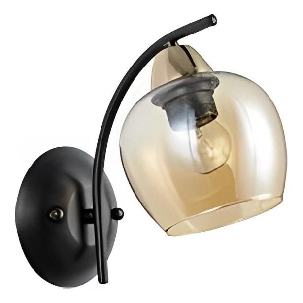 Væglampe MERRA 1xE27/40W/230V sort/beige