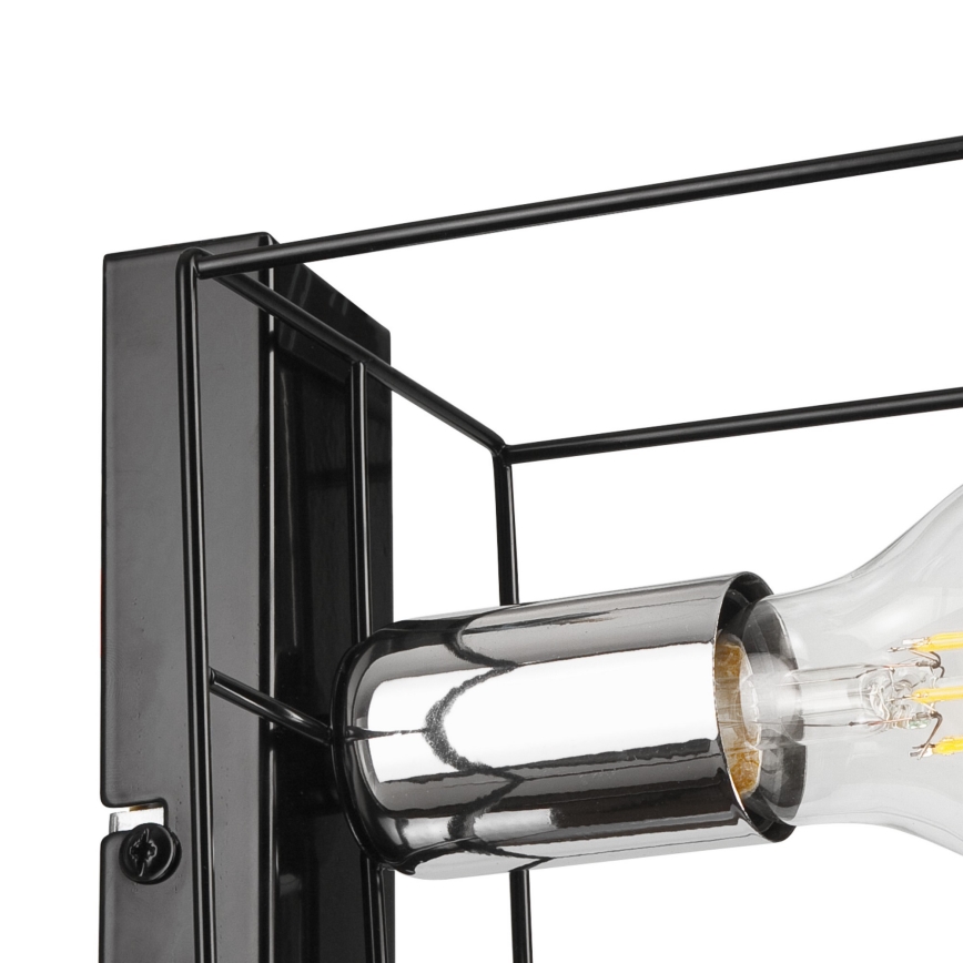 Væglampe MIKA 1xE27/60W/230V sort/skinnende krom