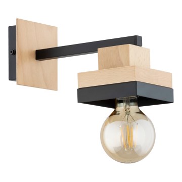 Væglampe MIKO 1xE27/15W/230V sort/beige