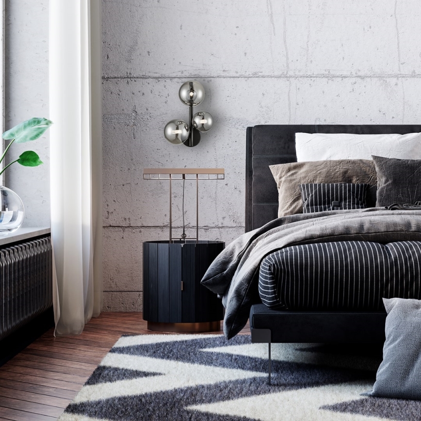 Væglampe MILA 3xG9/9W/230V sort/grå
