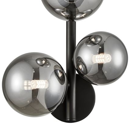 Væglampe MILA 3xG9/9W/230V sort/grå
