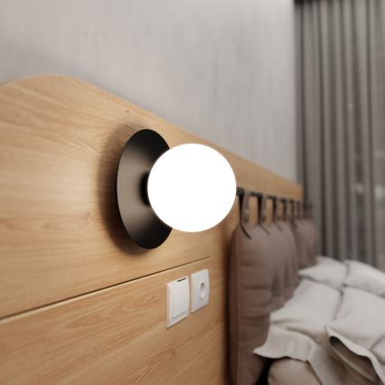 Væglampe MINERVA 1xE14/10W/230V sort