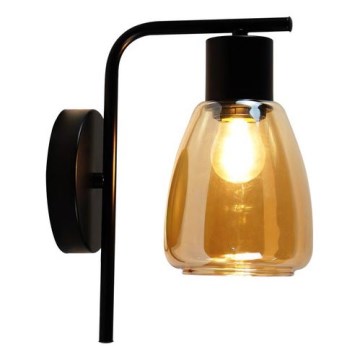 Væglampe MOLDO 1xE27/40W/230V sort/røget beige