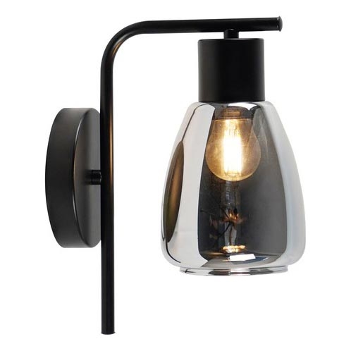 Væglampe MOLDO 1xE27/40W/230V sort/røget sort