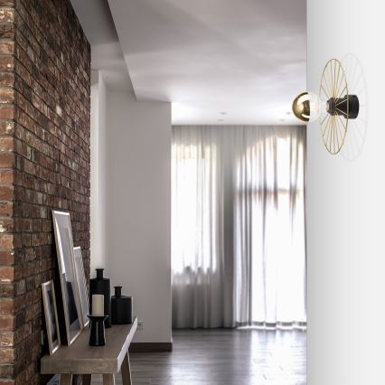 Væglampe MONTANA 1xE27/15W/230V diameter 30 cm guldfarvet