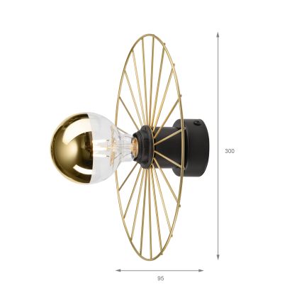 Væglampe MONTANA 1xE27/15W/230V diameter 30 cm guldfarvet