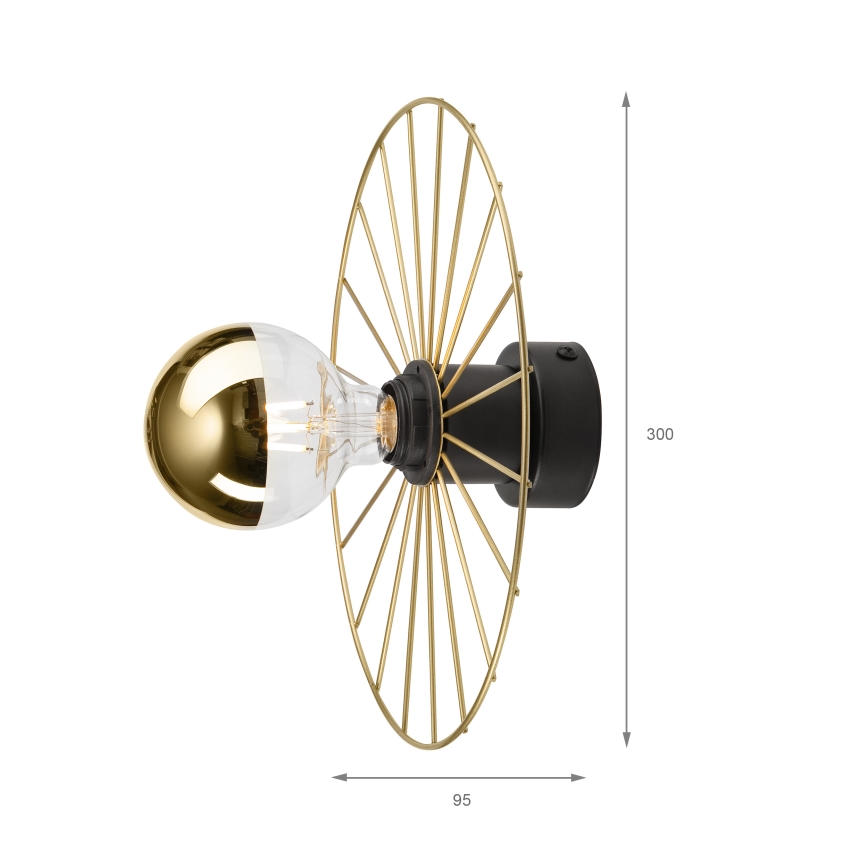 Væglampe MONTANA 1xE27/15W/230V diameter 30 cm guldfarvet