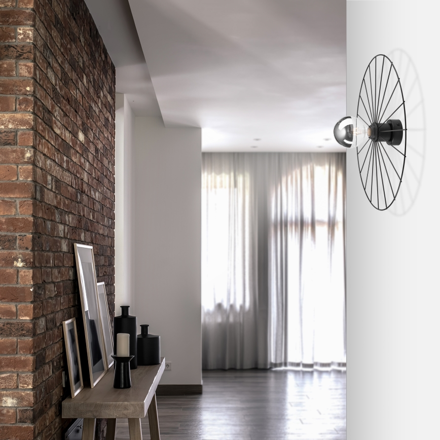Væglampe MONTANA 1xE27/15W/230V diameter 45 cm sort