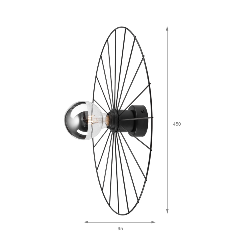 Væglampe MONTANA 1xE27/15W/230V diameter 45 cm sort