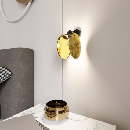 Væglampe MOTIF 1xE27/15W/230V guldfarvet