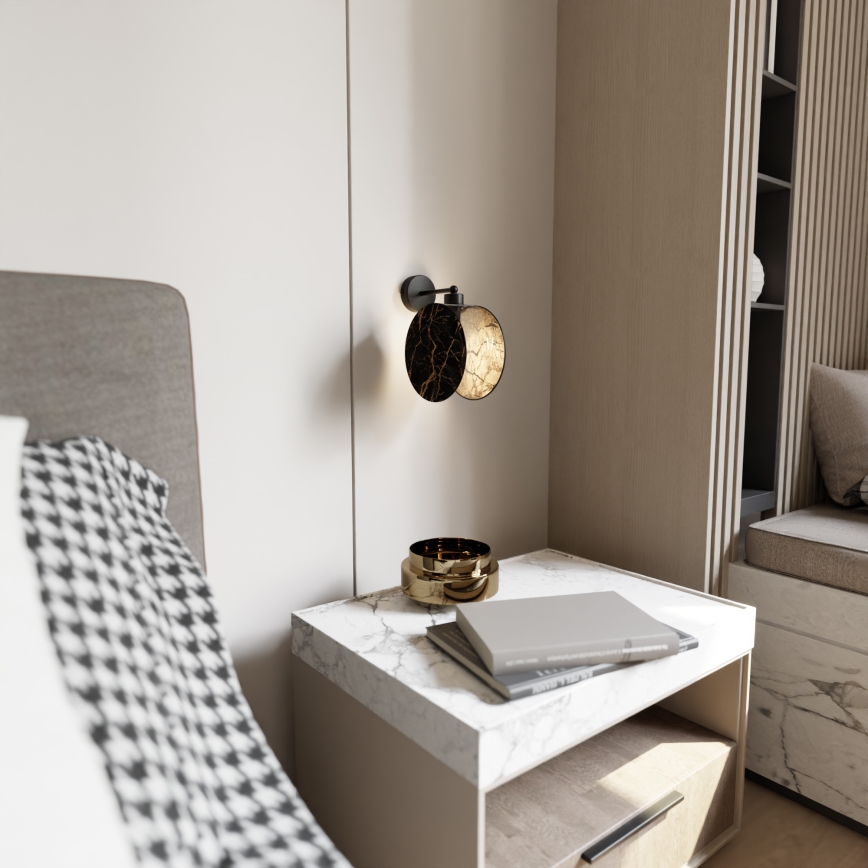 Væglampe MOTIF 1xE27/15W/230V sort/guldfarvet