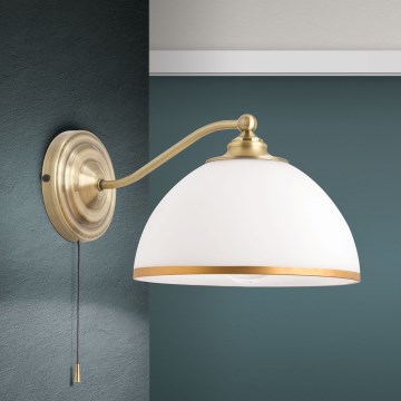 Væglampe OLD LAMP 1xE27/40W/230V hvid/messing