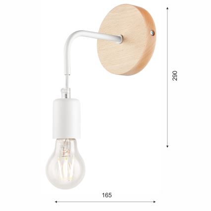 Væglampe ORAZIO 1xE27/60W/230V bøg