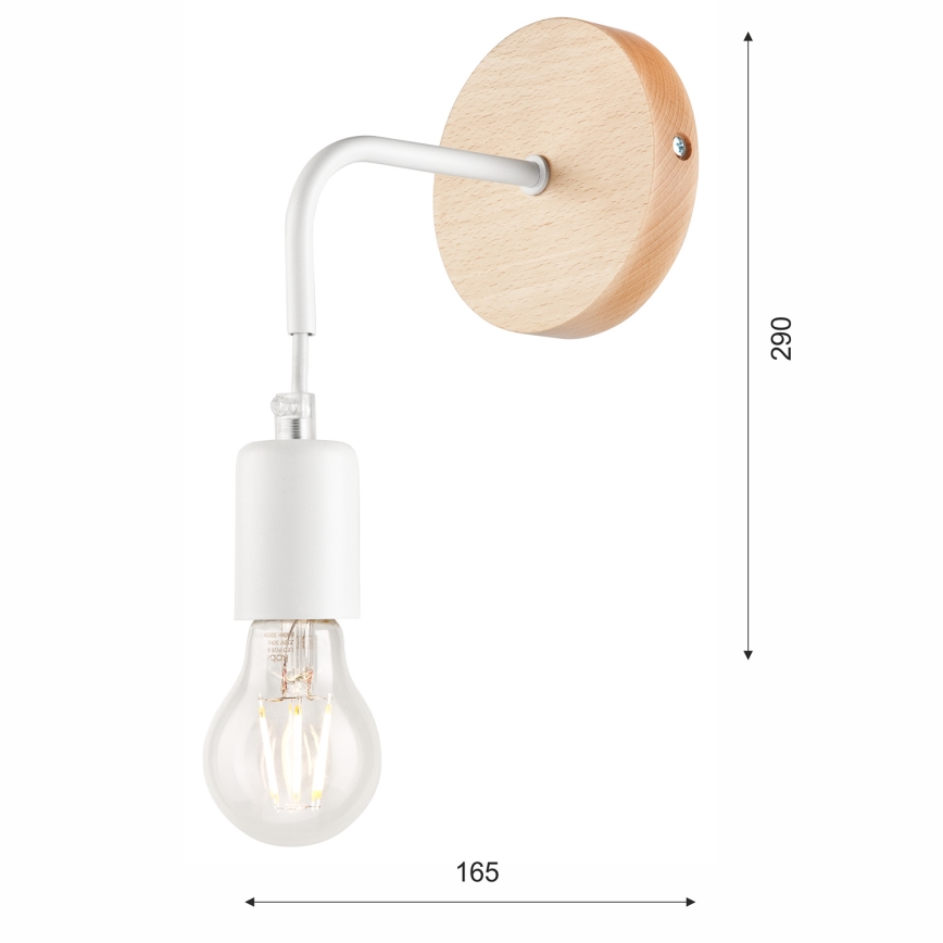 Væglampe ORAZIO 1xE27/60W/230V bøg